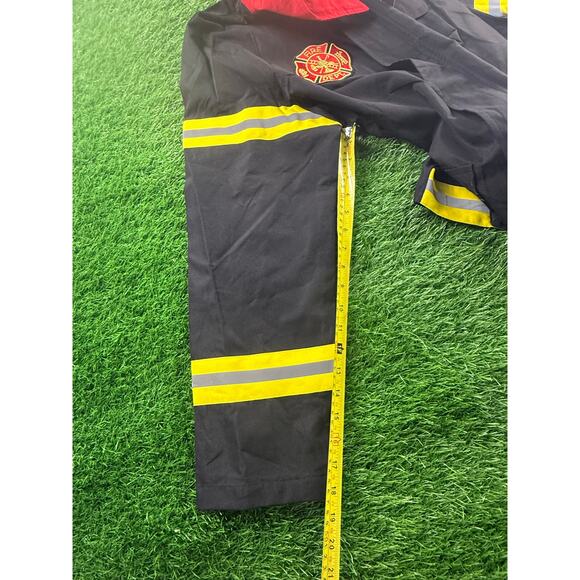 Forplay Firefighter Jacket Costume M/L Black Yellow Reflective Trim - Picture 6 of 9